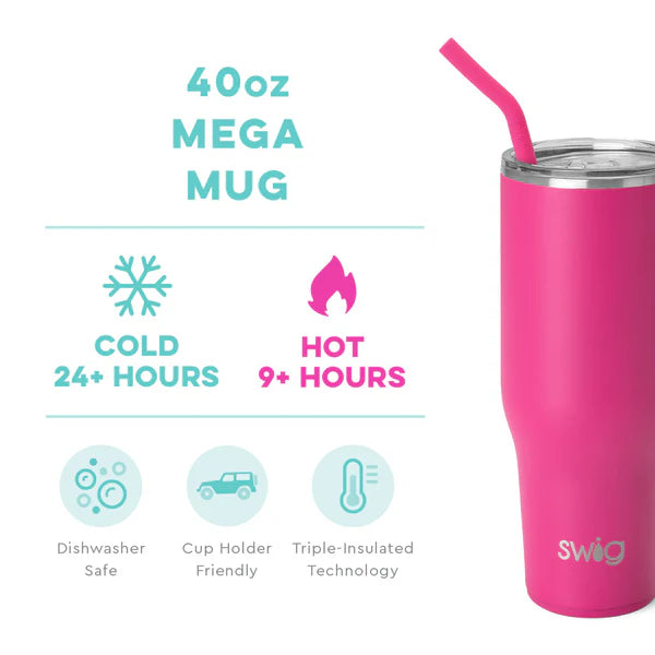 Swig Life 40 oz Tumbler - Hot Pink